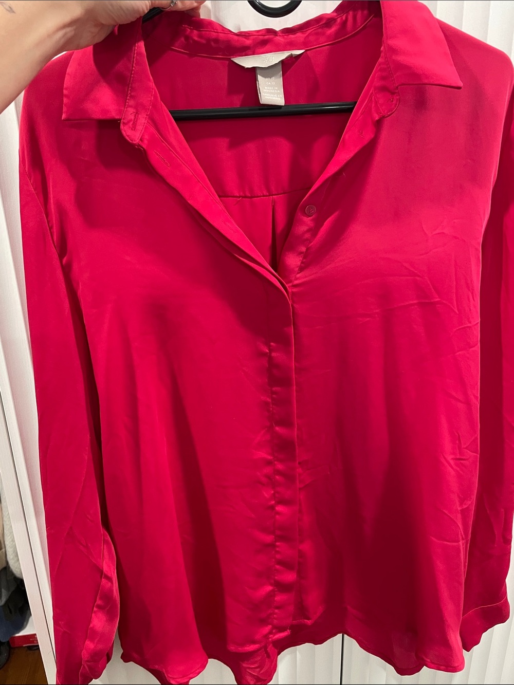 H&M Pink Long-Sleeve Button Down Shirt